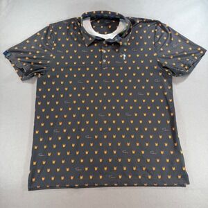 William Murray Golf Old Fashioned Cocktail Print Polo Mens XL